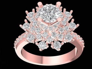 Hong Kong diamante señoras anillo 2692 joyería joya Moda accesorios oro mujer diseño anillos 3d print model - Mito3D
