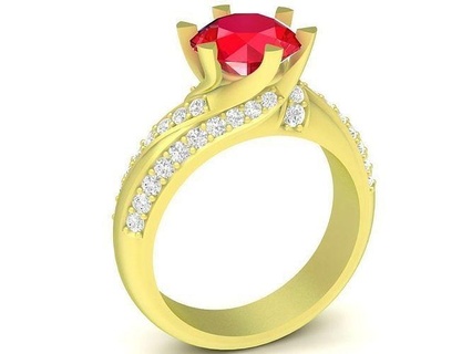 Hong Kong diamant Dame bague 3845 bijoux mode accessoires or homme Hommes Nouveau conception anneaux 3d print model - Mito3D
