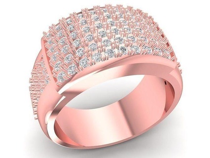 hongkong diamond men ring 2843 jewelry fashion accessories gold man new design rings 3d print model - Mito3D