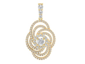 hongkong diamond pendant 2247 jewelry fashion accessories gold man men woman women unisex design fengshui ring pendants 3d print model - Mito3D