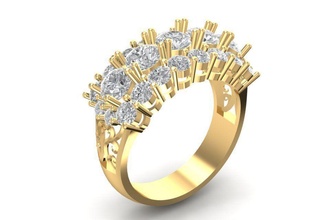 hongkong diamond ring women 1974 jewelry fashion accessories gold man men woman unisex design fengshui rings 3d print model - Mito3D