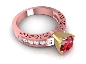 hongkong diamant ring frauen 2360 schmuck mode zubehör gold frau design feng shui ringe 3d print model - Mito3D