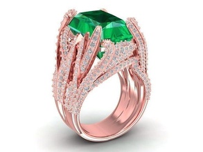 hongkong diamond ring women 729 jewelry fashion accessories gold woman design rings 3d print model - Mito3D