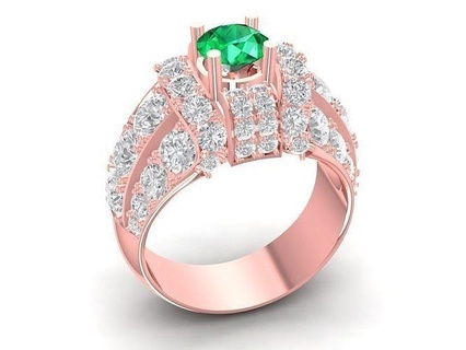 Hong Kong diamante squillare donne 732 gioielleria moda Accessori oro donna design feng shui anelli 3d print model - Mito3D