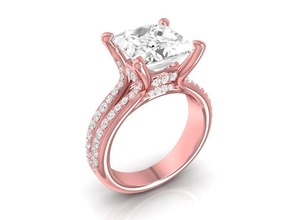 hongkong diamond rose gold ring 2367 jewelry fashion accessories man men woman women unisex design fengshui rings 3d print model - Mito3D