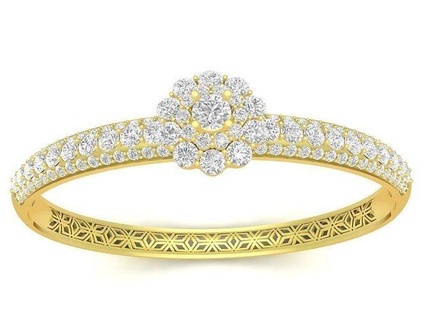 hongkong diamond women bangle 3452 jewelry fashion accessories gold man men new design bracelets 3d print model - Mito3D