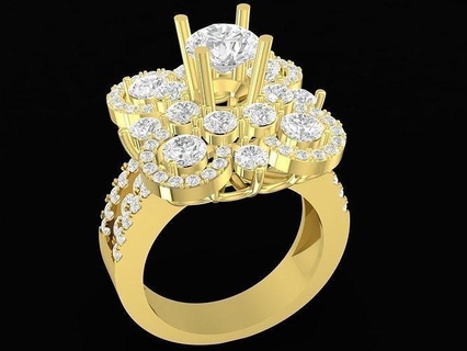 Hongkong Diamant Frauen Ring 3509 Schmuck Mode Zubehör Gold Frau Neu Design Ringe 3d print model - Mito3D