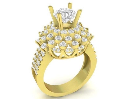 Hongkong Diamant Frauen Ring 3510 Schmuck Mode Zubehör Gold Frau Neu Design Ringe 3d print model - Mito3D