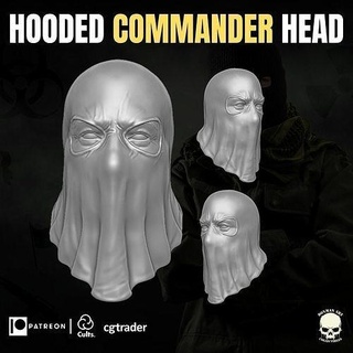 hooded commander head action figures headsculpt gi joe mezco marvel legends cobra destro games toys 3d print model - Mito3D