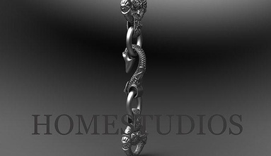 crochet bracelets bracelet bijoux or argent platine mode beauté imprimable sterling carabine fantaisie dragon peau serpent motards engagem 3d print model - Mito3D