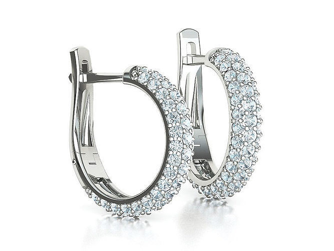 Band Diamant Ohrringe 15mm Größe druckbar Schmuck Gold maßgeschneidert Reifen Ohrring cad USA Kanada vereinigt Zustände Europa 3dprint brillant Diamanten Saphir 3D print model - Mito3D