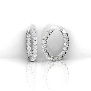 cerchio diamante orecchini 2 ctw lusso gioielleria inviare cerniera oro giallo bianca hiphop ghiacciato 3d print model - Mito3D