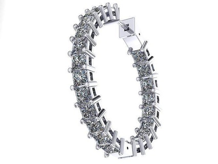 cerchio orecchini Principessa tagliare vari calcolo dimensioni Diametri orecchino diamante gioielleria lusso stampabile oro diamanti platino argento gioiello nozze dichiarazione moda 3d print model - Mito3D