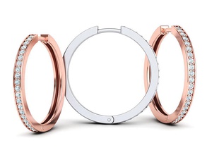 cerchio orecchini 25mm 3dmodel stampabile gioielleria diamante classico Uniti d'America Canada donne Australia UK Israele Europa 14k brillante 3d print model - Mito3D