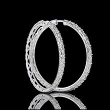 hoop earrings stones jewelry gem gold silver jewel luxury rapid prototiping rendering animation modeling creative design 3d print model - Mito3D