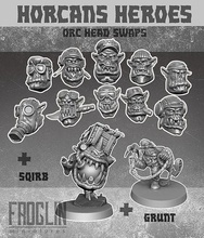 horcans heroes - orc headswaps ww2 miniatures grenade alien sci fi fantasy ork bomb goblin horde trench games toys board 3d print model - Mito3D