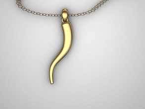 corno pendente gioielleria arte argento collana oro stampabile ciondoli 3d print model - Mito3D