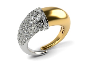 cuerno anillo copiar of carrera ava carera oro joyería joya joyeria gemas diamante anillos 3d print model - Mito3D