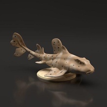 cuerno tiburón 3d impresión animal depredador criatura marina pez oceano compañero acuario realista escultura figura figurilla miniatura diorama juguete mar estatua arte esculturas 3d print model - Mito3D