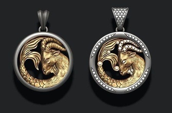 horoscope capricorn pendants pack capricornio goat gold jewel jewellery jewelry necklace pendant printable silver zbrush zodiac sculpt zodiak astrological sign gem art 3d print model - Mito3D