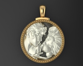 horoscope lion pendentif zodiaque d'or bijoux astrologie pendentifs imprimable collier argent bijoutier bijou astrologique signe femme hommes homme leo 3d print model - Mito3D
