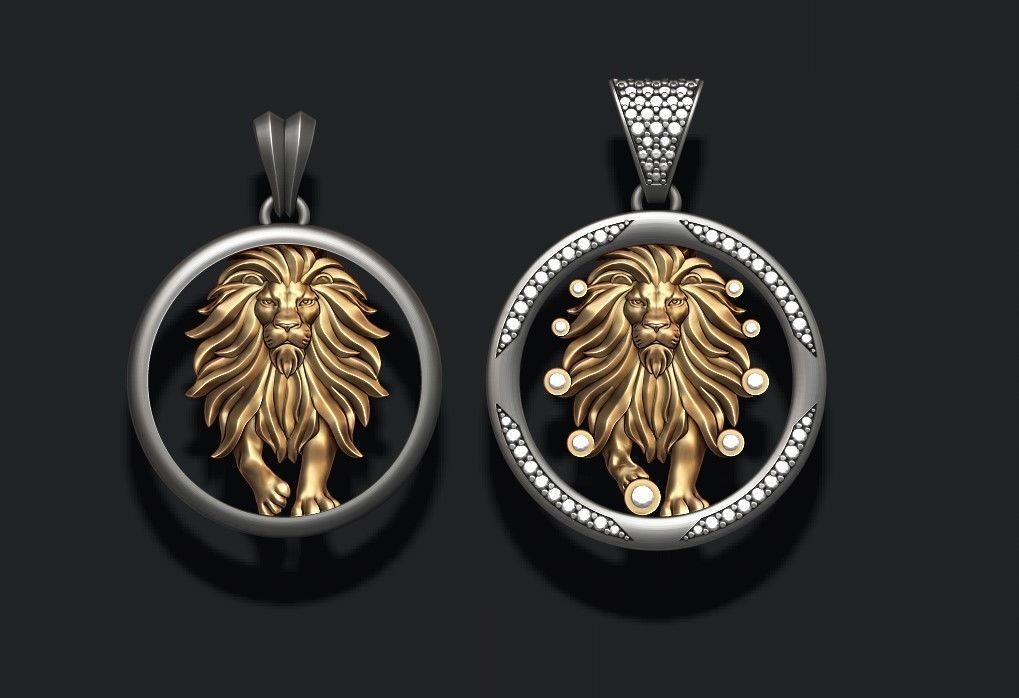 oroscopo Leone ciondoli pacco abbigliamento gemme oro highpoly gioiello gioielleria Leo collana tigre zbrush zodiaco Granchio argento zodiak scorpione astrologico cartello 3D print model - Mito3D