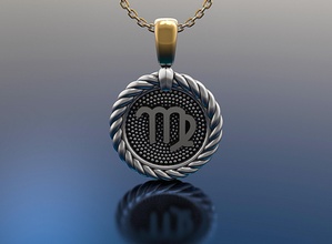 horoscope pendant luster zodiac necklace interior design astrological sign gold silver jewel plat platinium rhinoceros 14k scorpio virgo printable gem jewelry pendants 3d print model - Mito3D