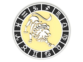 horoscope pendentif pendentifs bijoux symbole numéro de la conception temps ronde police d'argent science l'horaire ordinateur bureau signe chimie matériel informatique or joyau date l'atome pc 3d print model - Mito3D