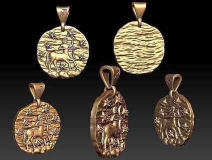 horoscope sagittarius pendant sign jewelry decoration gold zodiac zodiak astrological signs astrolog astro mysticism sun gems art necklace pendants 3d print model - Mito3D