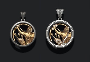 horoscope sagittarius pendants pack 3d archer centaur gems jewel jewellery jewelry necklace necklaces obj pendant printable rhino silver stl zbrush zodiac art 3d print model - Mito3D