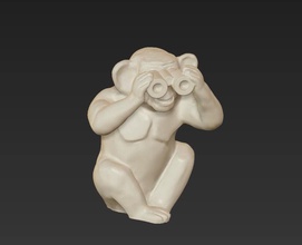 horoscope symbol blind monkey chinese 2016 see nothing 001 jewelry holiday cnc mould chocolate candle primate deaf dumb silent decoration moroz gold silver soap other 3d print model - Mito3D