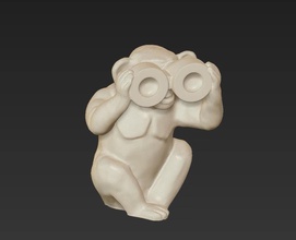 oroscopo simbolo cieco scimmia cinese 2016 vacanza cnc muffa cioccolato candela primate sordo stupido silenzioso decorazione moroz oro argento sapone gioielleria 3d print model - Mito3D