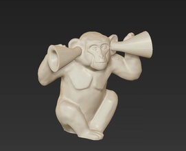 horóscopo símbolo sordo mono chino 2016 oír fiesta cnc molde chocolate vela primate ciego tonto silencio decoración moroz oro plata jabón joyería joya 3d print model - Mito3D