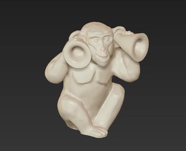 horóscopo símbolo de surdo macaco chinês 2016 jóias férias o cnc molde chocolate vela primatas surdos cego mudo silêncio a decoração noel ouro prata sabão outros 3d print model - Mito3D