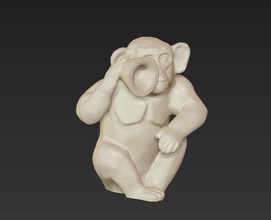 horoscope symbol monkey chinese 2016 jewelry holiday cnc mould chocolate candle primate deaf blind dumb silent decoration moroz gold silver soap other 3d print model - Mito3D