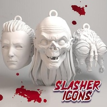 horror keychain - special edition slasher icons character creature cryptkeeper halloween michaelmyers thefly 80s nostalgia head villains fantasy games toys 3d print model - Mito3D
