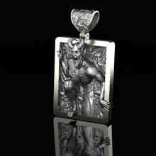 orrore pendente gioielleria argento stampabile demone satana lucifero paura accessorio moda arte illustrazione ciondoli 3d print model - Mito3D