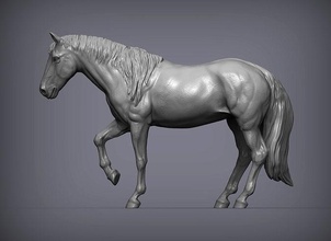 horse animal nature mare stallion mammal 3d print sculpture statuette souvenir time chapter model sculpt art sculptures 3d print model - Mito3D