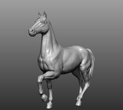 horse running animal sculpture zbrush figure miniature toy printable art sculptures 3d print model - Mito3D