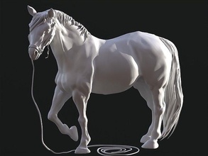 horse animal farm mammal rural cowboy sculpture statue zpr color art sculptures west 3d print model - Mito3D