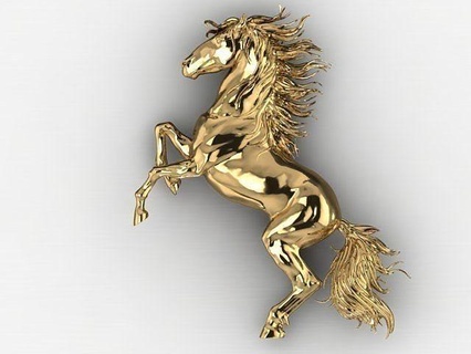 cavallo animale animali arte gioielleria scultura sculture oro argento multfilm 3d print model - Mito3D