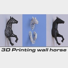 caballo pared Arte escultura interior diseño aplicado mueble decoración estatua busto prin animal salvaje ilustración matemático 3d print model - Mito3D