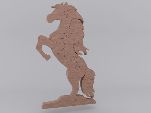 cavalo 3d impressão brinquedo enigma quebra cabeça madeira imprimível peças fbx obj jogos brinquedos peça Toque modelos resolver cubo Labirinto gabarito 3D print model - Mito3D