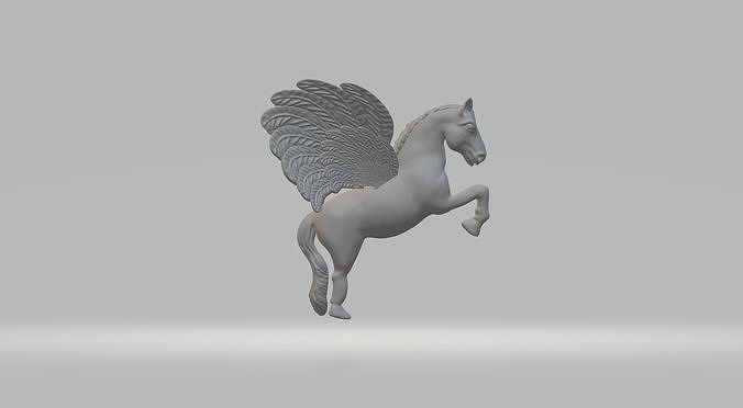 horse 3d zbrush model animal wildlife sculpture statue nature monument wings jumping artistic art sculptures 3D print model - Mito3D