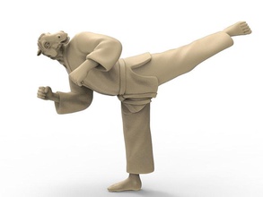 horse back kick art karate action figure actionfigure character human hybird animal fight martial punch gym toy toys print printable sculptures 3d print model - Mito3D