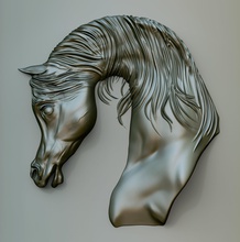 cheval cru tête impression zbrush modèle art sculpture corps collier pendentif animal bijoux statue argent imprimable anatomie pendentifs 3d print model - Mito3D
