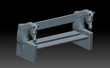 cavalo banco cavalos animal vaqueiro estátua oeste cnc casa mobília 3d print model - Mito3D