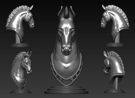 horse bust animal mammal decoration sculture street poly game ready unity sculpture architecture statue decor architectural art sculptures 3d print model - Mito3D