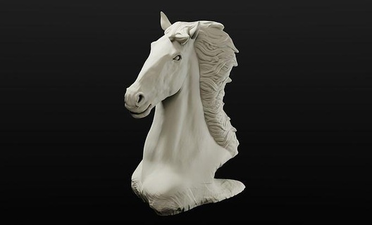 caballo busto 3d impresión esculpir escultura esculturas animal mamífero estatua cabeza arcilla imprimible retrato ajedrez Arte 3d print model - Mito3D