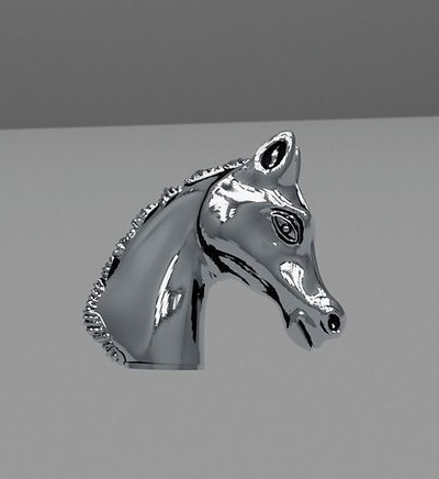 cavallo canna testa oro argento animale moda 3d print model - Mito3D